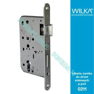 zamek WILKA 0211/000004.
Zamek p.poż praway, D65, R72, ocynk, P24x235x3